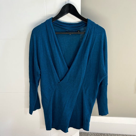 Anthropologie wool blend blouse M teal blue - Picture 1 of 4